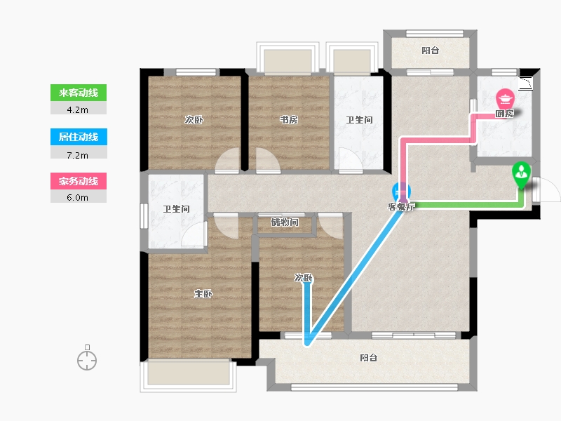 湖北省-荆州市-银湖国际-102.30-户型库-动静线