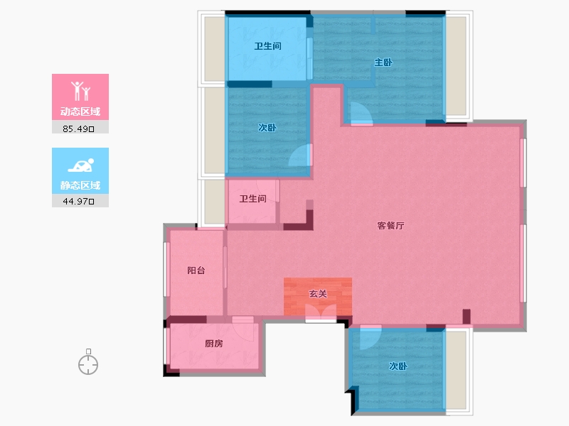 重庆-重庆市-东方新天地-117.61-户型库-动静分区