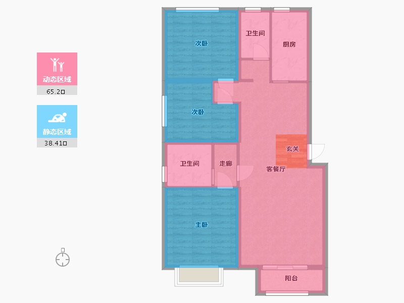 江苏省-南通市-泰晤士・运河东棠-93.00-户型库-动静分区