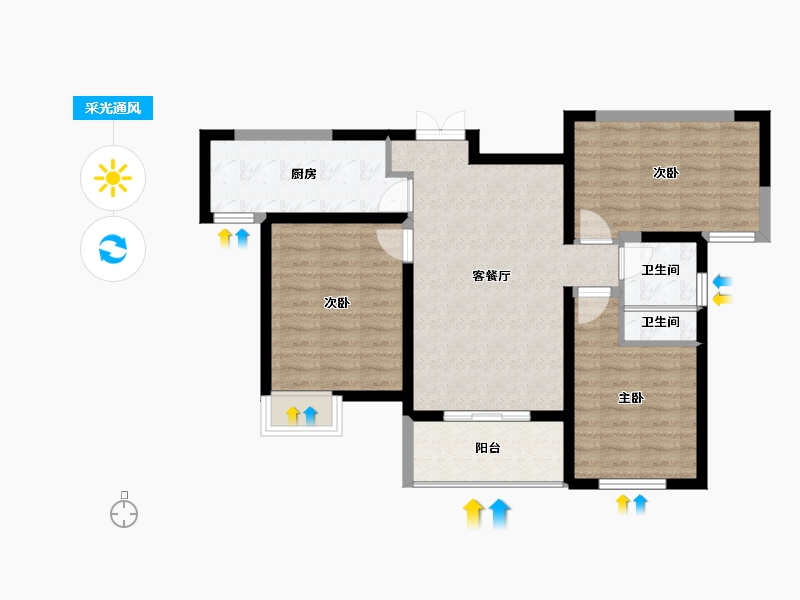 青海省-西宁市-德杰・状元府邸-79.20-户型库-采光通风