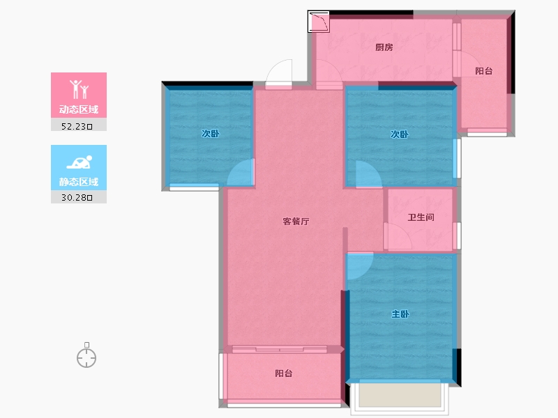 湖南省-长沙市-财汇新天地-73.67-户型库-动静分区