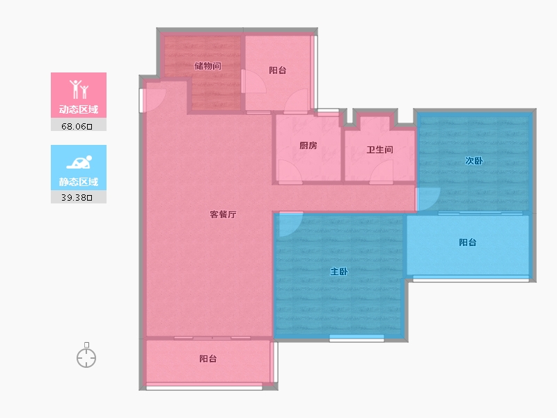 广东省-深圳市-中城康桥花园-98.27-户型库-动静分区