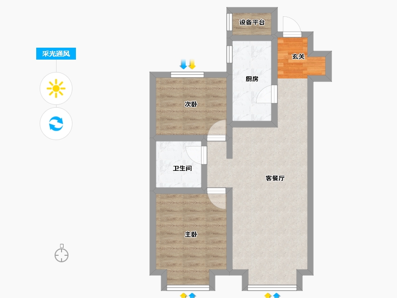 天津-天津市-御湖北苑-58.00-户型库-采光通风