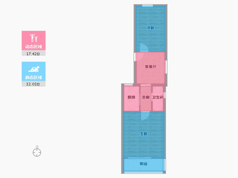 北京-北京市-芍药居2号院-43.80-户型库-动静分区