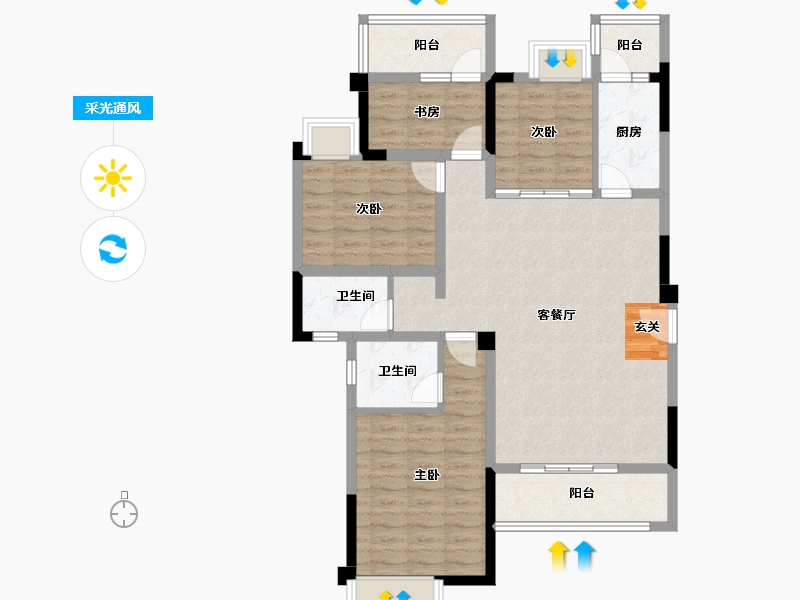 四川省-成都市-白鹤一号-101.11-户型库-采光通风