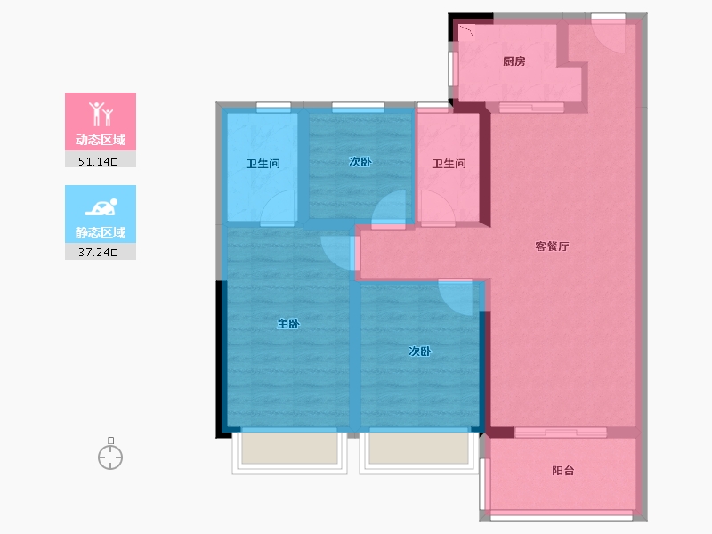 青海省-海南藏族自治州-融创玖园-78.27-户型库-动静分区