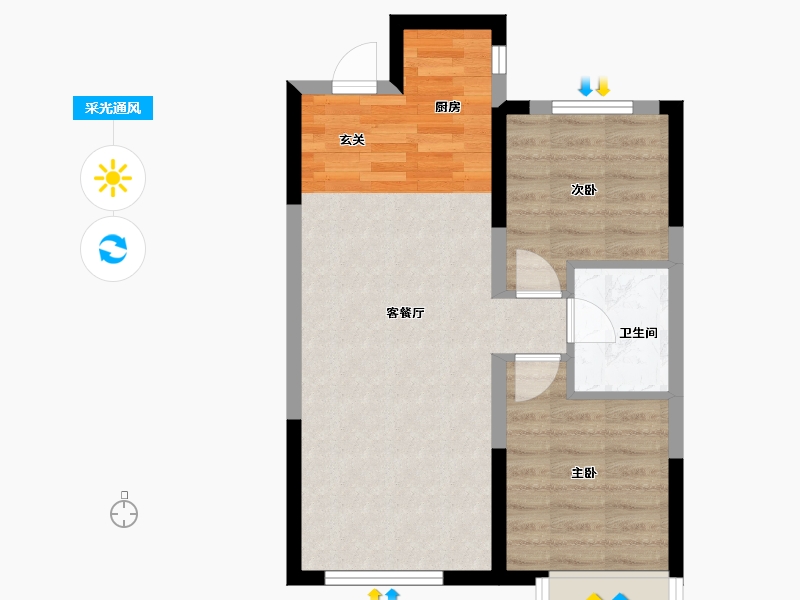 辽宁省-大连市-金科集美郡-52.56-户型库-采光通风