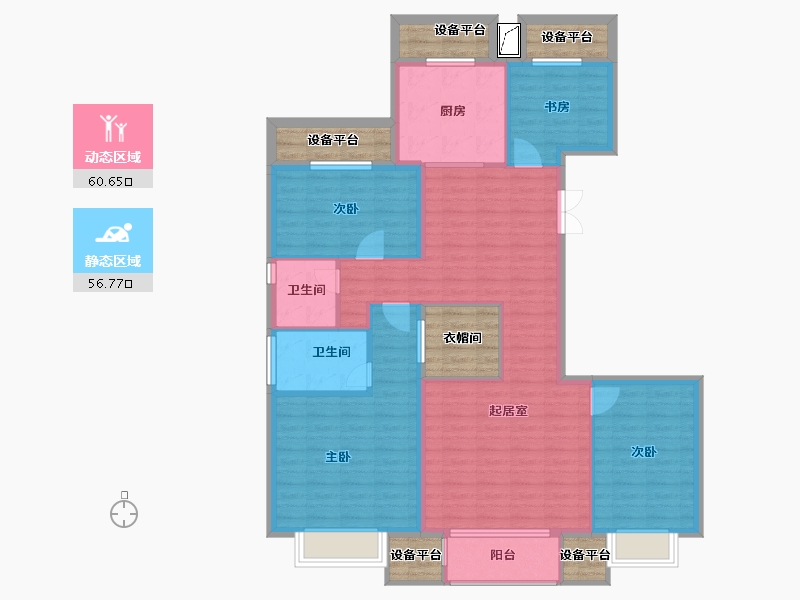 黑龙江省-哈尔滨市-中盟首府-122.01-户型库-动静分区