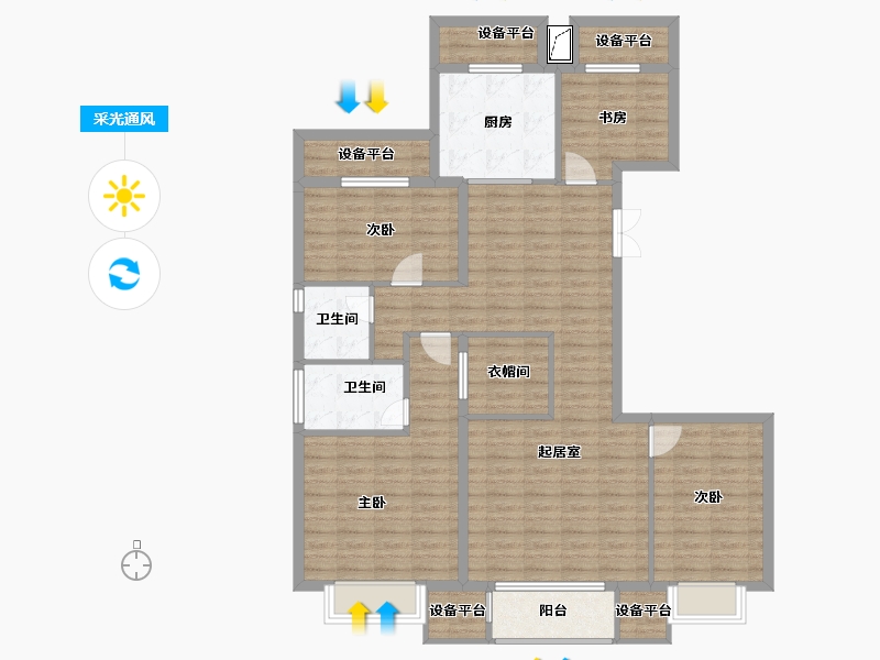 黑龙江省-哈尔滨市-中盟首府-122.01-户型库-采光通风