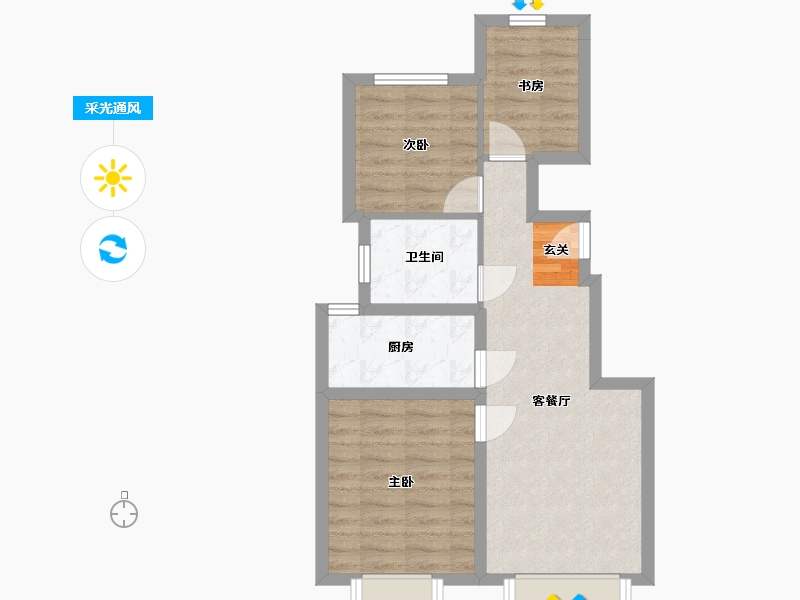 北京-北京市-和悦春风-57.02-户型库-采光通风