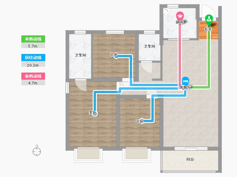 山西省-临汾市-金域王府・帝景-87.72-户型库-动静线