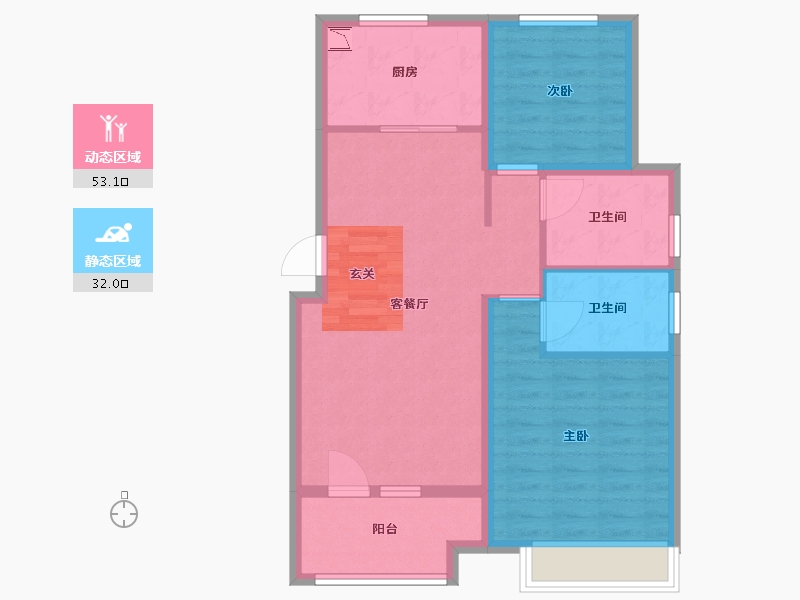 山东省-青岛市-海尔产城创白云山花园-76.00-户型库-动静分区