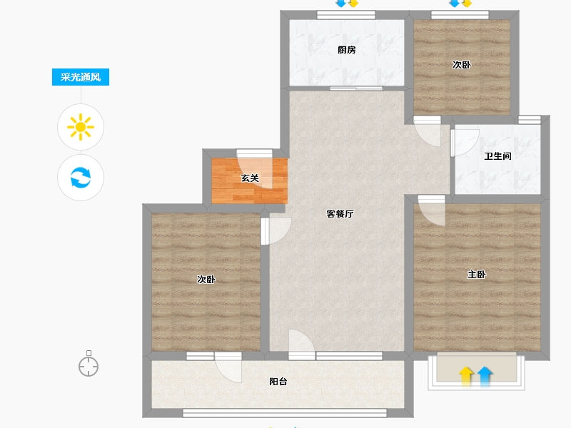 山东省-青岛市-海尔产城创蓝谷・海上东方-88.18-户型库-采光通风