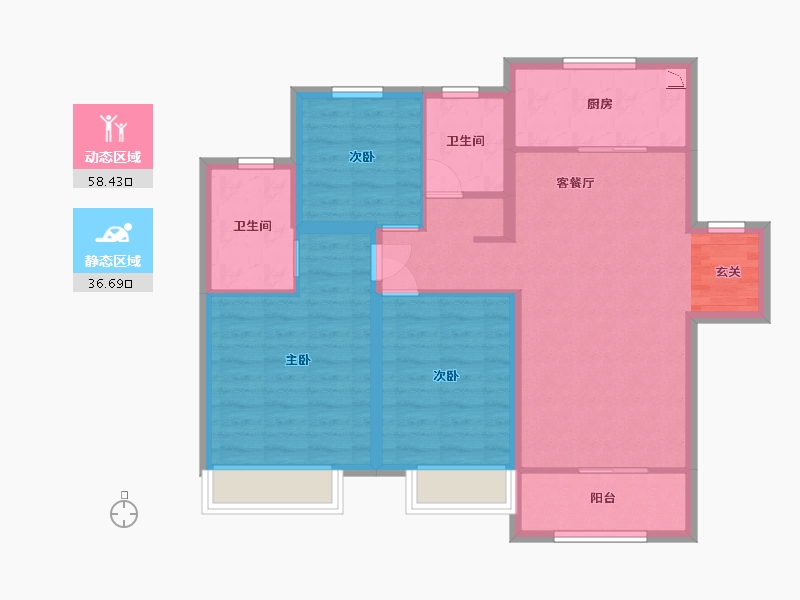 山东省-青岛市-中建锦绣天地-84.80-户型库-动静分区