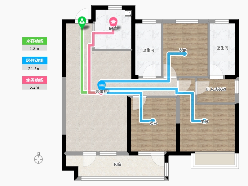 山东省-烟台市-龙湖春江悦茗-92.00-户型库-动静线