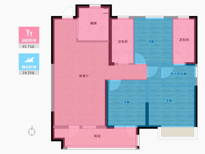 山东省-烟台市-龙湖春江悦茗-92.00-户型库-动静分区