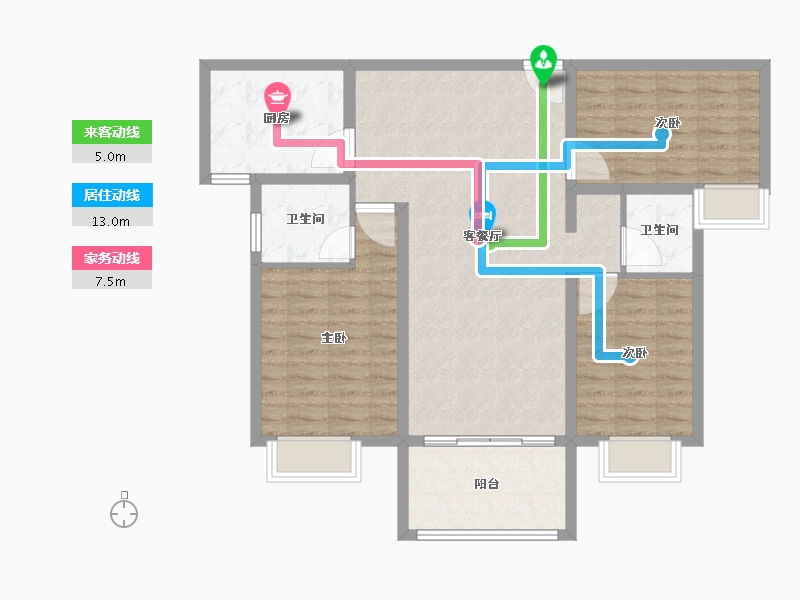 河南省-信阳市-金诚・东方花园-99.30-户型库-动静线