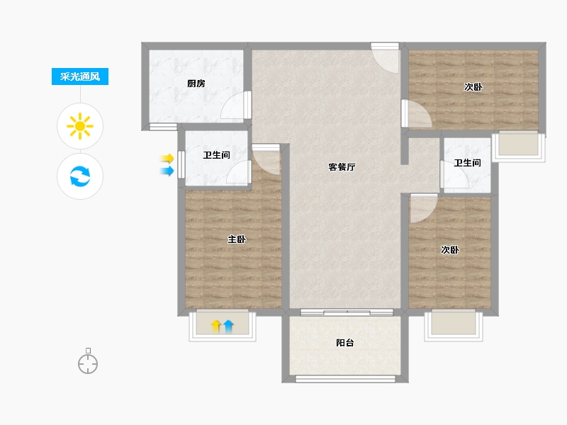 河南省-信阳市-金诚・东方花园-99.30-户型库-采光通风