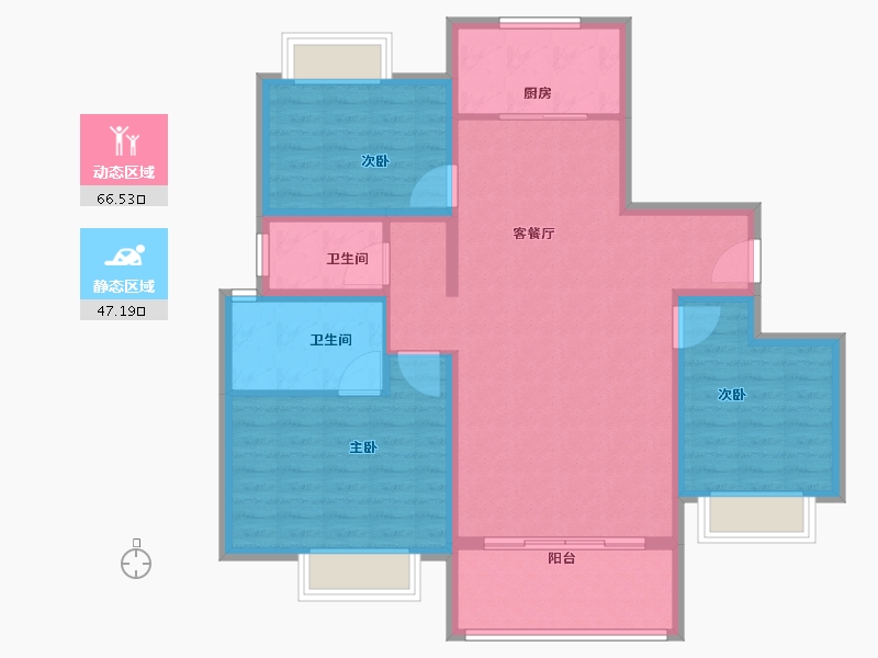 河南省-信阳市-金诚・东方花园-102.40-户型库-动静分区