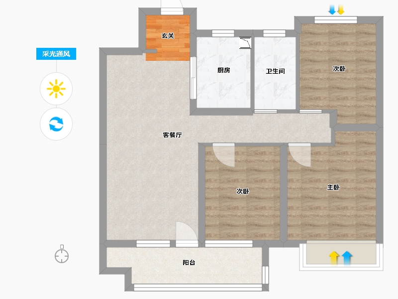 山东省-青岛市-金茂智慧国际城-73.12-户型库-采光通风