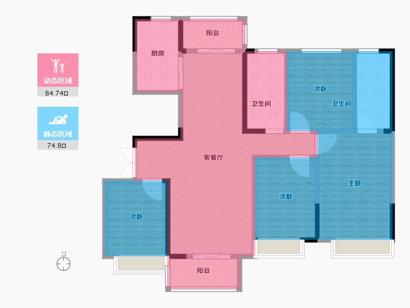 河南省-许昌市-北海建业桂圆-143.48-户型库-动静分区