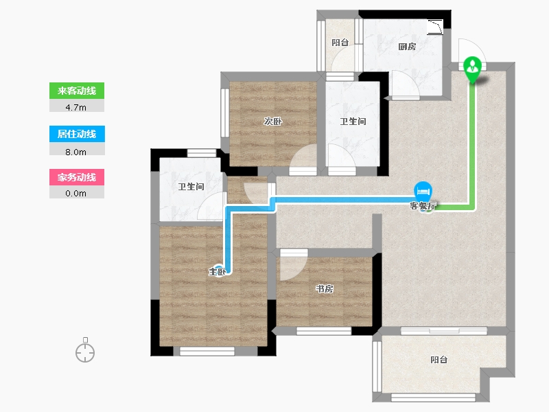 四川省-遂宁市-射洪金科・集美嘉悦-72.52-户型库-动静线