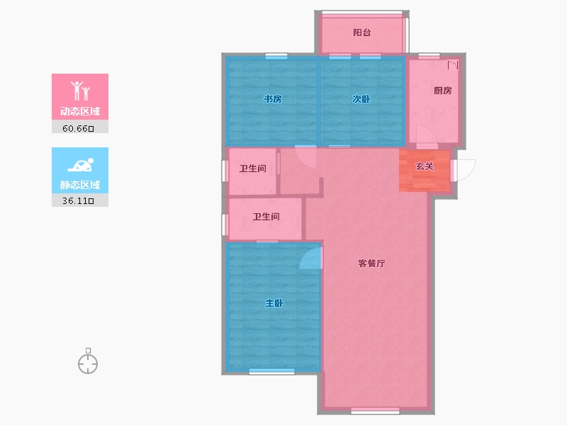 辽宁省-大连市-保利熙悦-87.67-户型库-动静分区