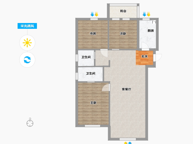 辽宁省-大连市-保利熙悦-87.67-户型库-采光通风