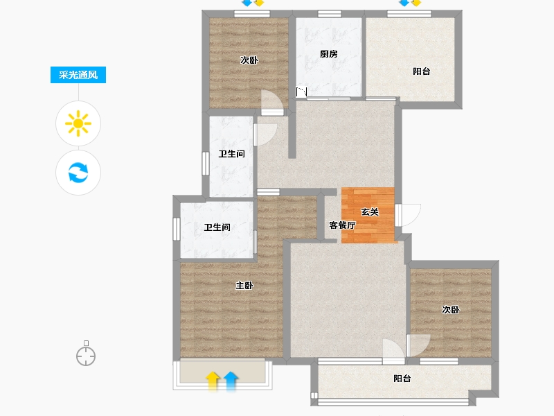 山东省-青岛市-金茂智慧国际城-99.26-户型库-采光通风