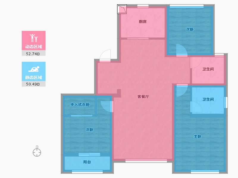 山东省-淄博市-绿城百合-91.53-户型库-动静分区