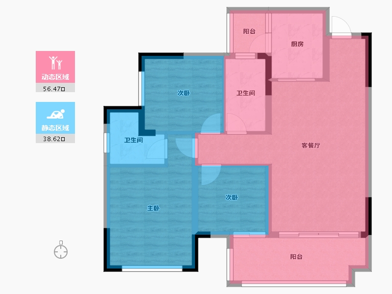 四川省-遂宁市-置信・安居逸都城-84.99-户型库-动静分区