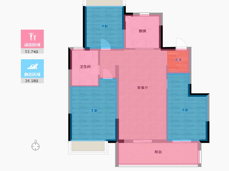 江苏省-南通市-万科・时代之光-80.19-户型库-动静分区