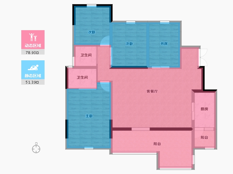 重庆-重庆市-华商悦江府-116.63-户型库-动静分区