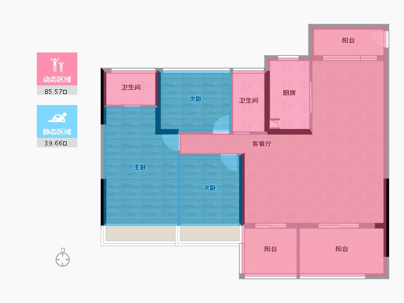 湖北省-恩施土家族苗族自治州-利川碧桂园星曜-112.76-户型库-动静分区