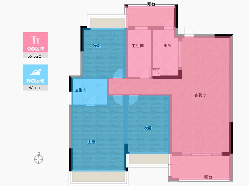 湖北省-恩施土家族苗族自治州-广银海棠湾-101.60-户型库-动静分区