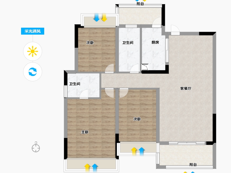 湖北省-恩施土家族苗族自治州-广银海棠湾-101.60-户型库-采光通风