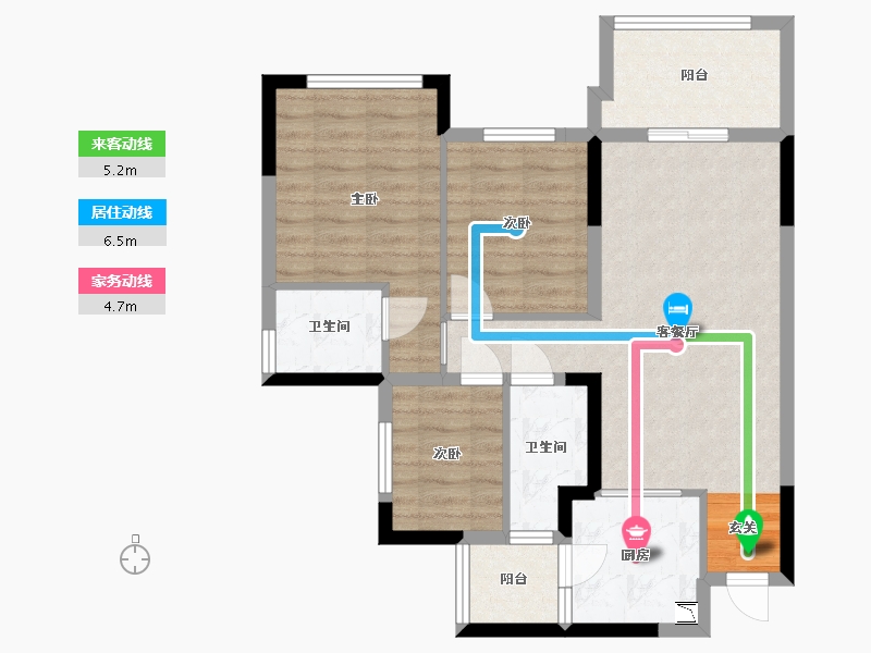 四川省-南充市-鸿通・翡翠城・紫云府-75.24-户型库-动静线