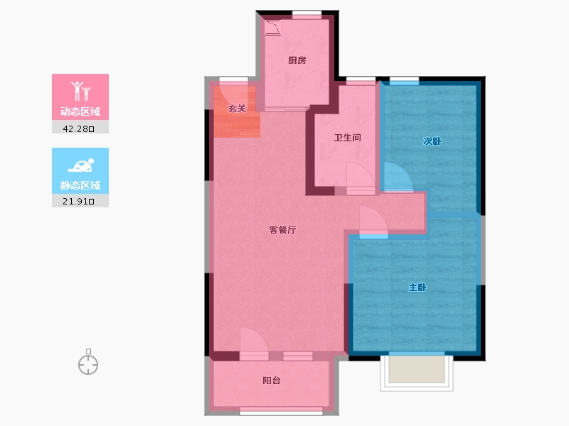 天津-天津市-东昊骏�Z学府-55.94-户型库-动静分区