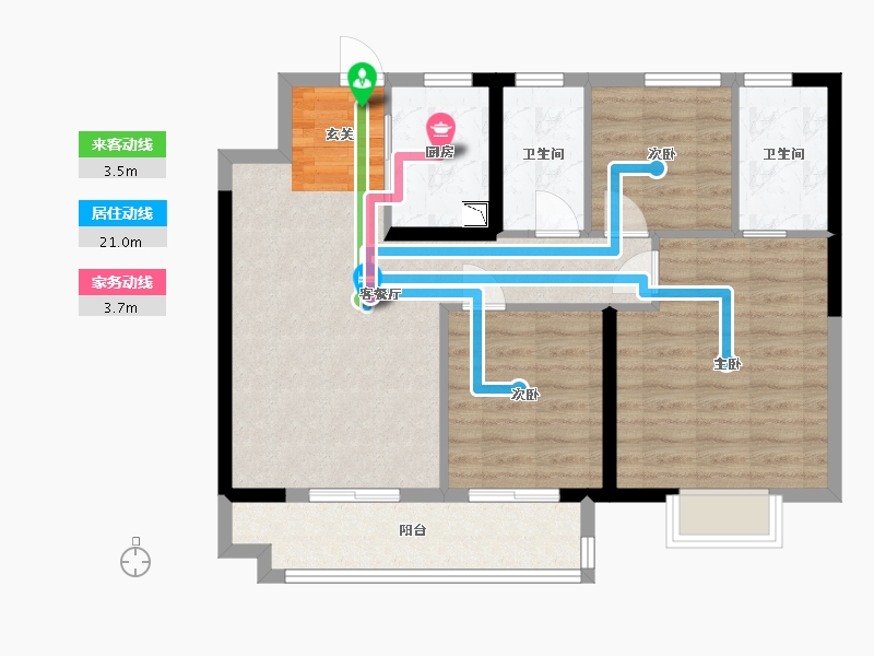 江西省-赣州市-美的爱康公园天下-81.45-户型库-动静线