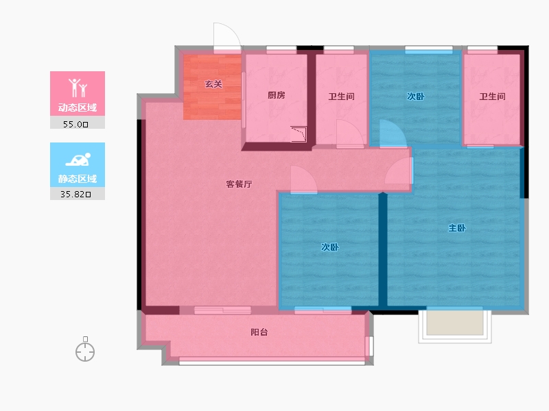 江西省-赣州市-美的爱康公园天下-81.45-户型库-动静分区