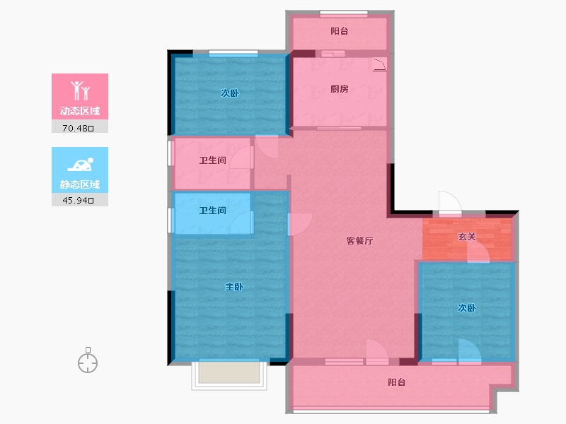 山东省-临沂市-碧桂园滨江学府-104.00-户型库-动静分区