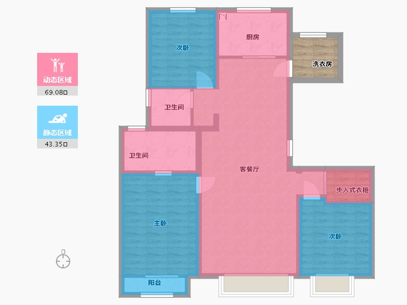 天津-天津市-中国铁建西派国印・禧阙-105.03-户型库-动静分区