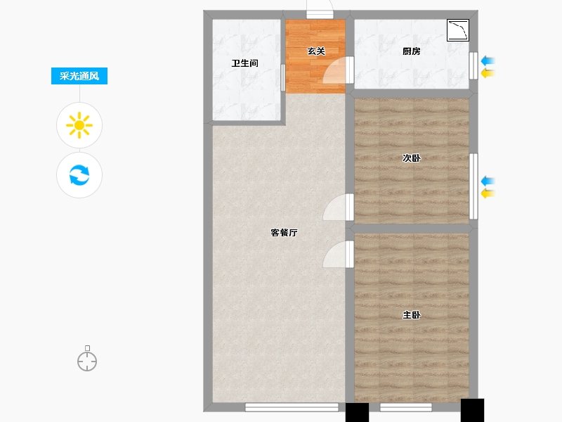 天津-天津市-新城和兴府-74.37-户型库-采光通风