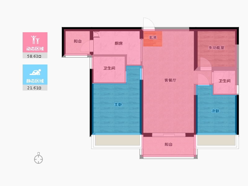 广东省-江门市-新会骏景湾・领誉-70.90-户型库-动静分区