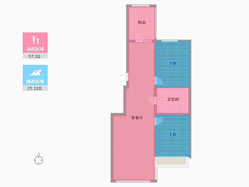 黑龙江省-哈尔滨市-金瑞林城-74.00-户型库-动静分区