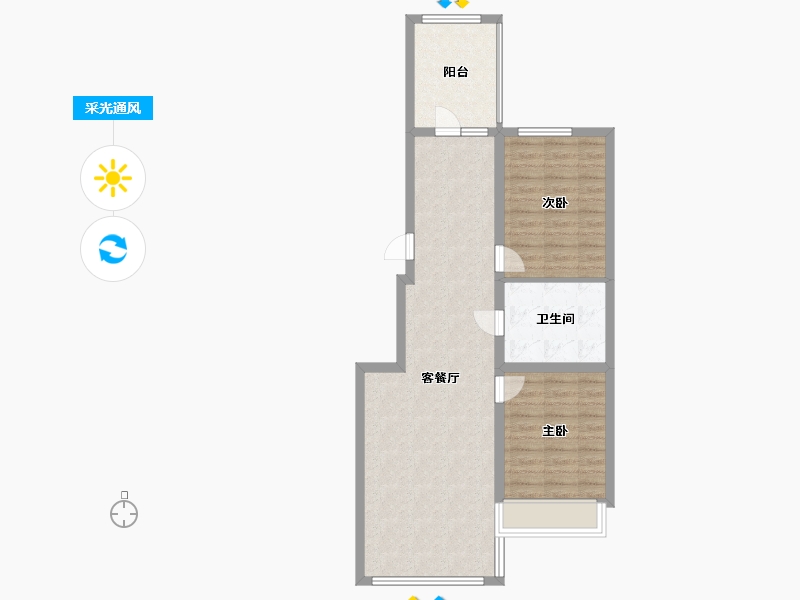 黑龙江省-哈尔滨市-金瑞林城-74.00-户型库-采光通风