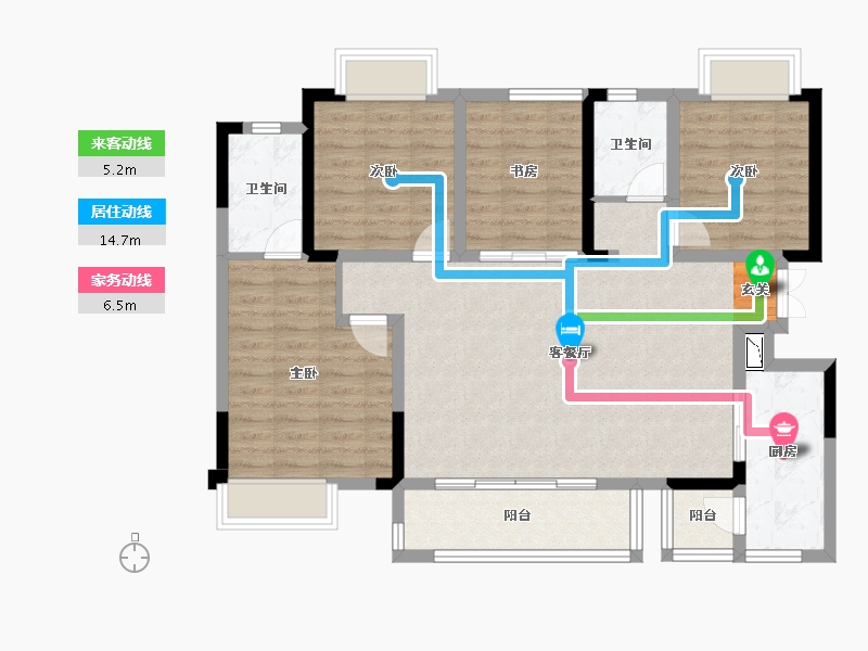 四川省-成都市-北辰鹿鸣院-100.30-户型库-动静线