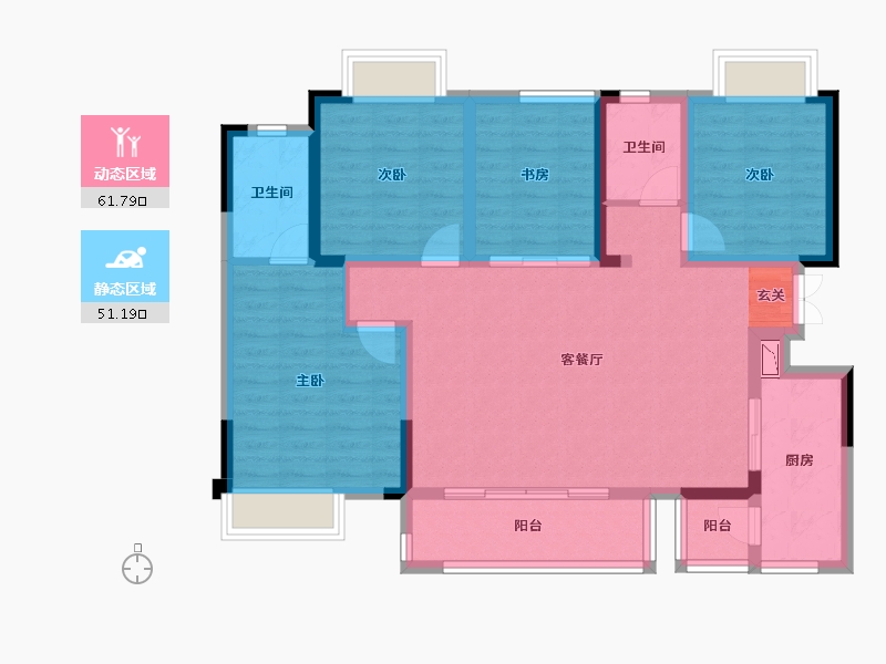 四川省-成都市-北辰鹿鸣院-100.30-户型库-动静分区