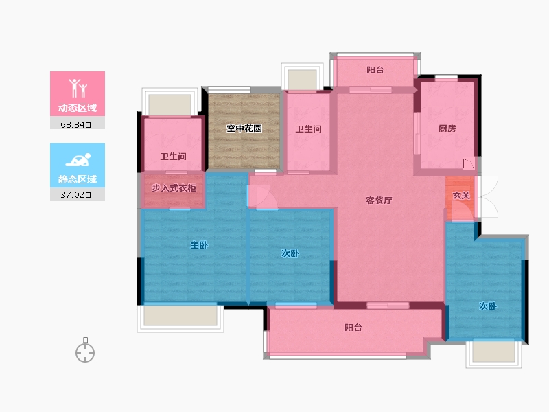 广东省-江门市-保利�h府-101.45-户型库-动静分区