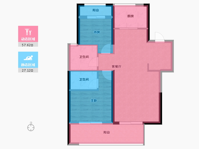 浙江省-宁波市-保亿东海府-75.99-户型库-动静分区